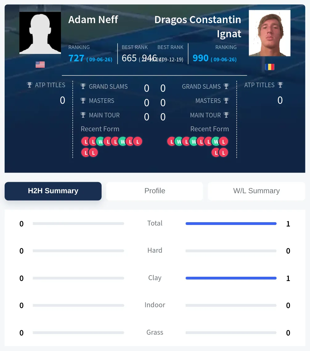 Neff Ignat H2h Summary Stats