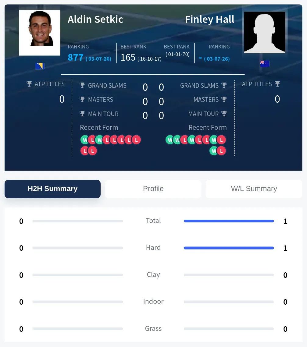 Hall Setkic H2h Summary Stats