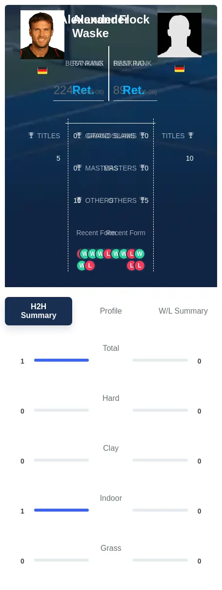 Waske Flock H2h Summary Stats