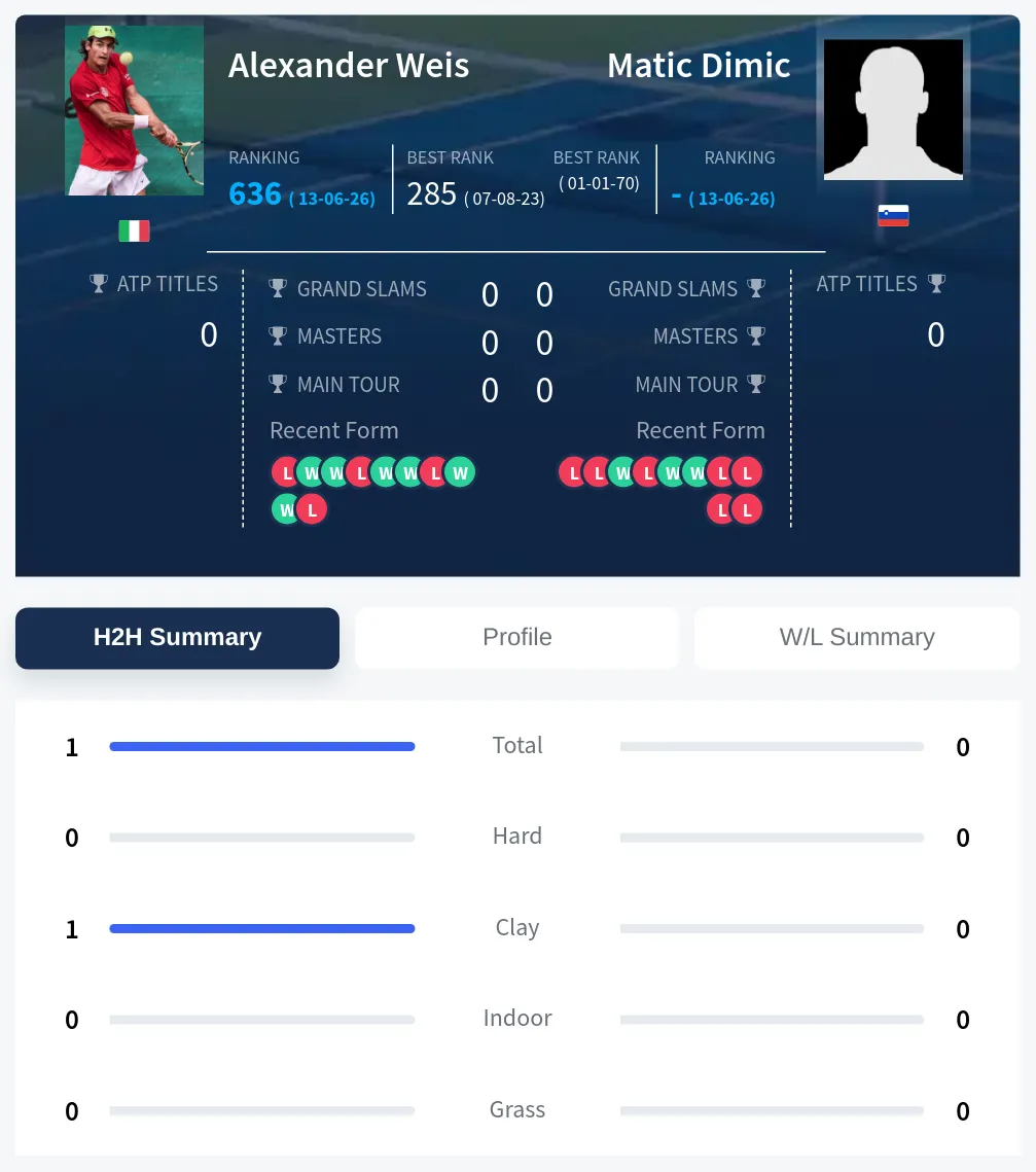 Weis Dimic H2h Summary Stats