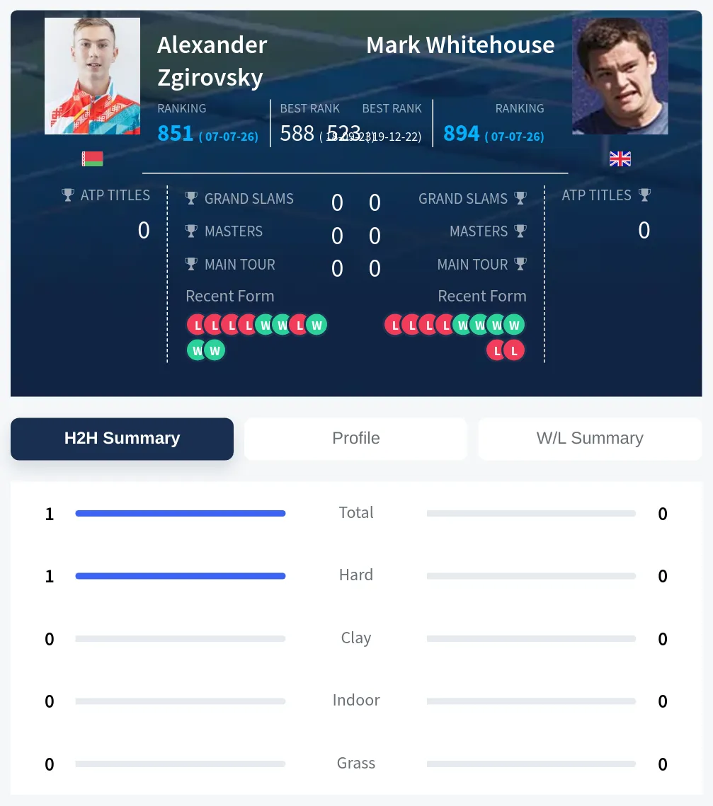 Zgirovsky Whitehouse H2h Summary Stats