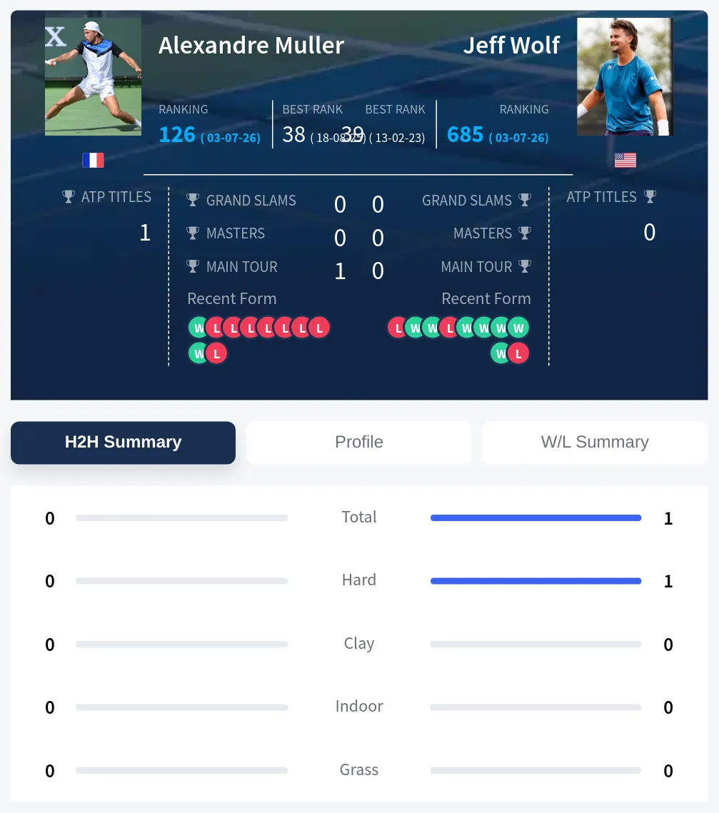 Muller Wolf H2h Summary Stats