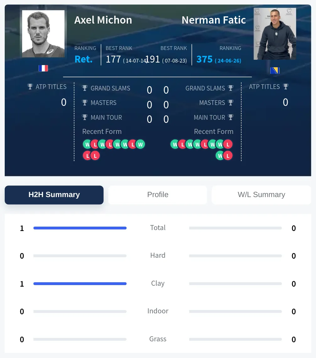Michon Fatic H2h Summary Stats