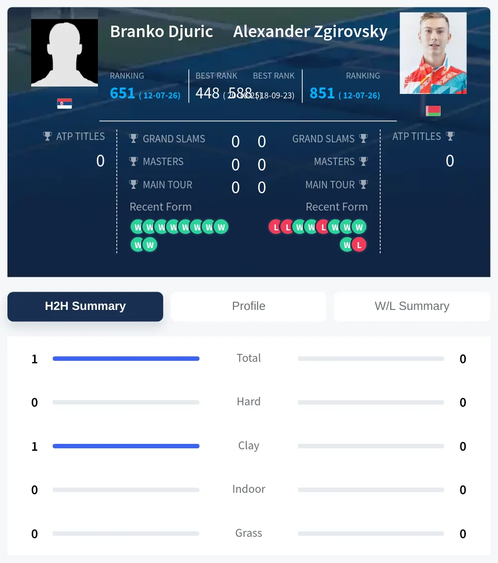 Djuric Zgirovsky H2h Summary Stats
