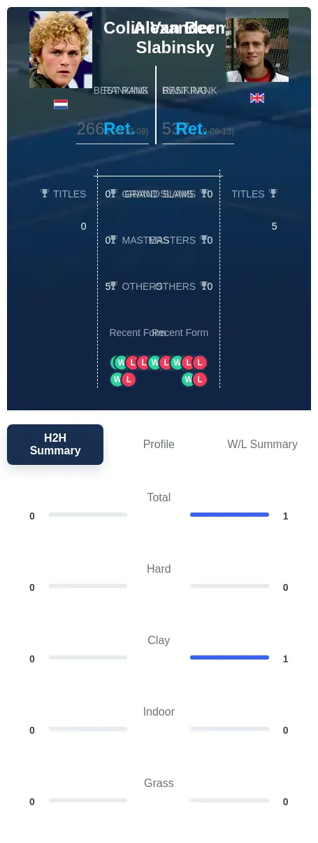 Slabinsky Beem H2h Summary Stats
