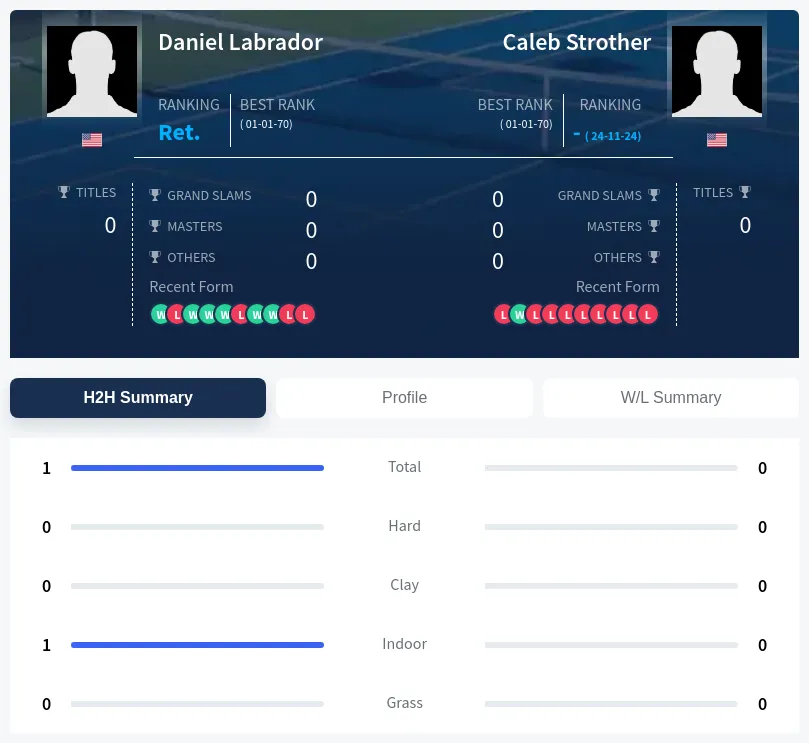 Labrador Strother H2h Summary Stats