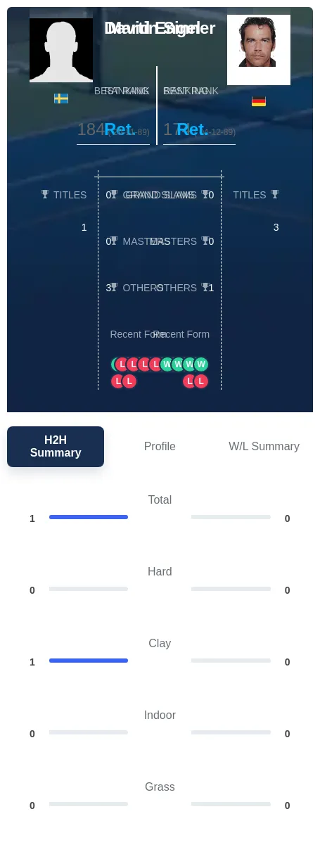 Engel Sinner H2h Summary Stats