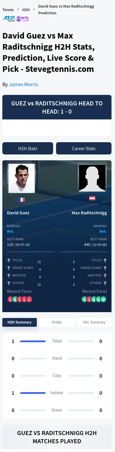 David Guez Max Raditschnigg Prediction Stats