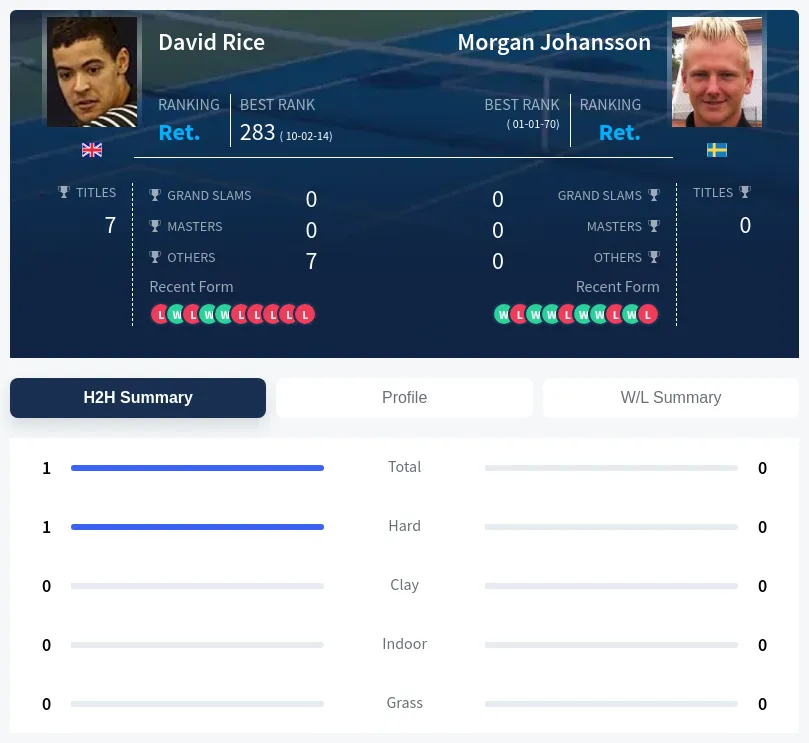 Rice Johansson H2h Summary Stats