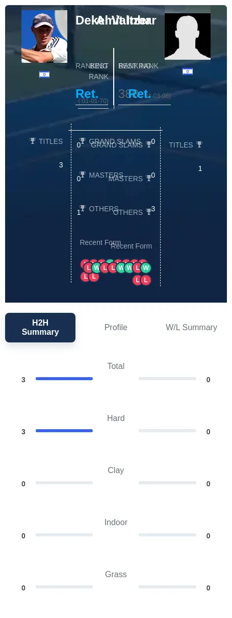 Valtzer Inbar H2h Summary Stats