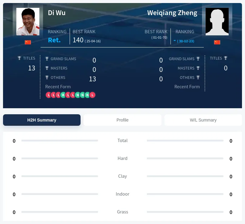Wu Zheng H2h Summary Stats
