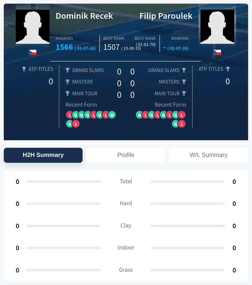 Recek Paroulek H2h Summary Stats