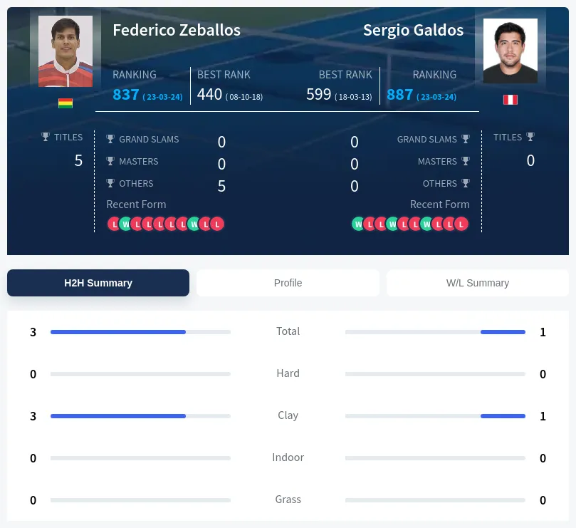 Zeballos Galdos H2h Summary Stats