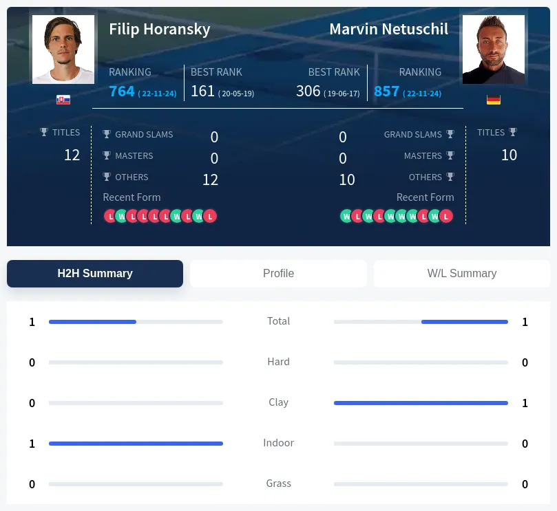 Netuschil Horansky H2h Summary Stats