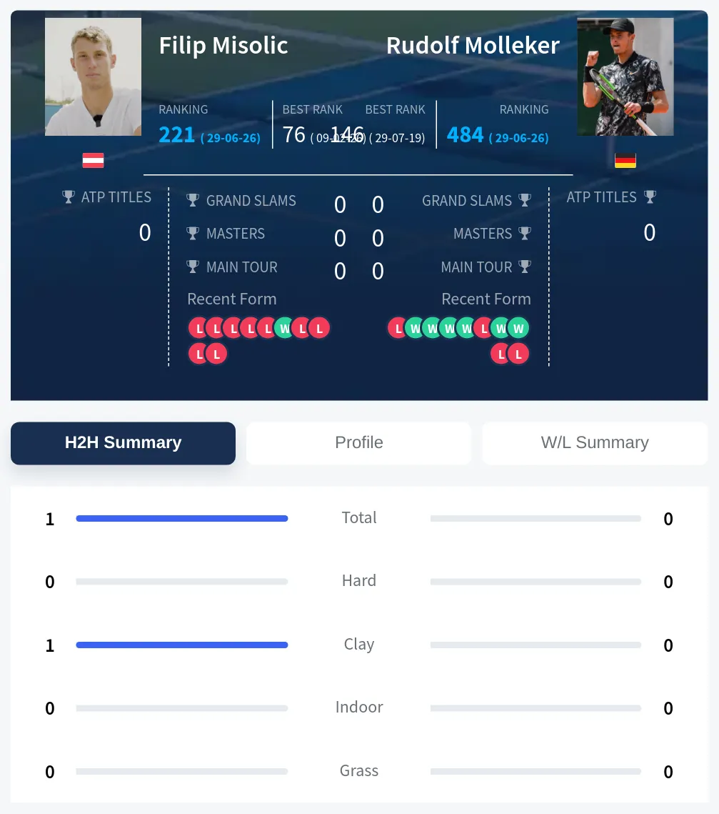 Misolic Molleker H2h Summary Stats