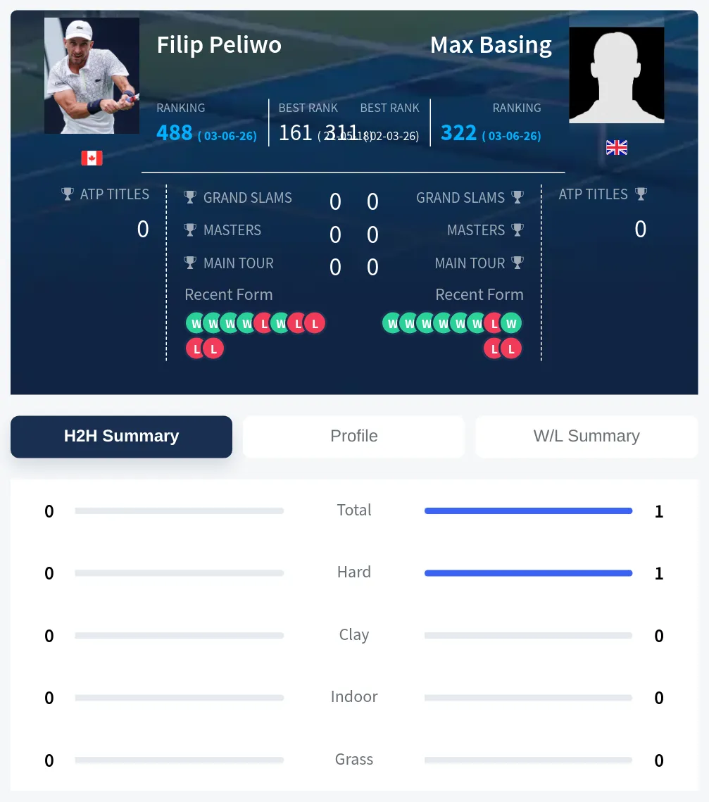 Basing Peliwo H2h Summary Stats