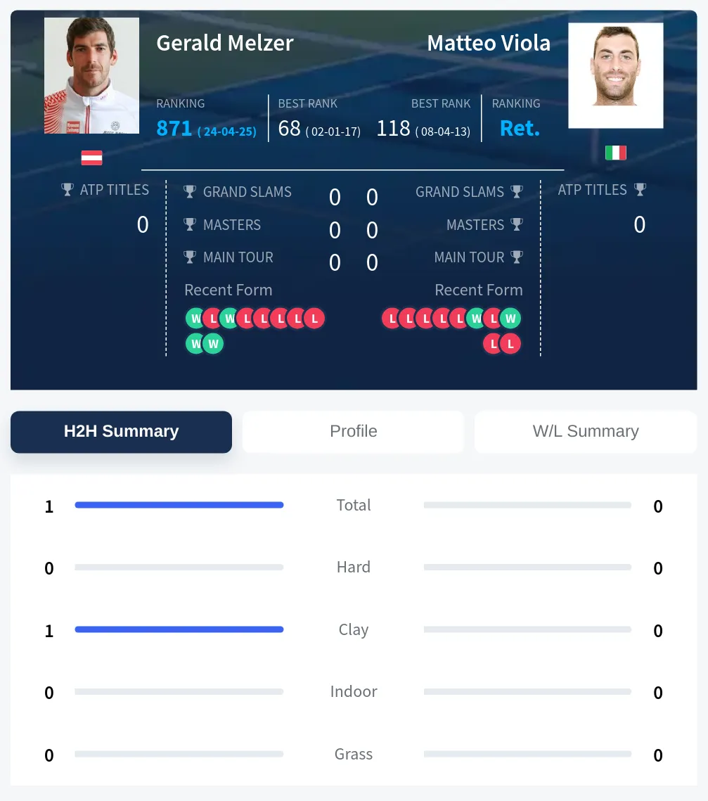 Melzer Viola H2h Summary Stats