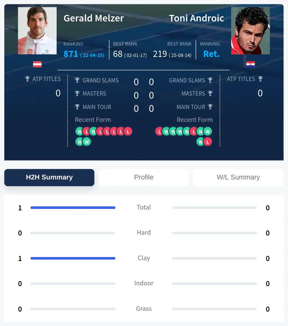 Melzer Androic H2h Summary Stats