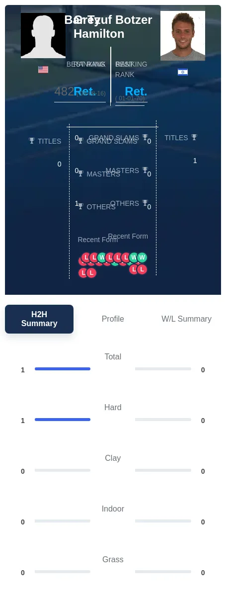 Hamilton Botzer H2h Summary Stats