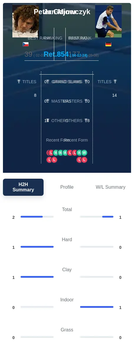 Minar Gojowczyk H2h Summary Stats