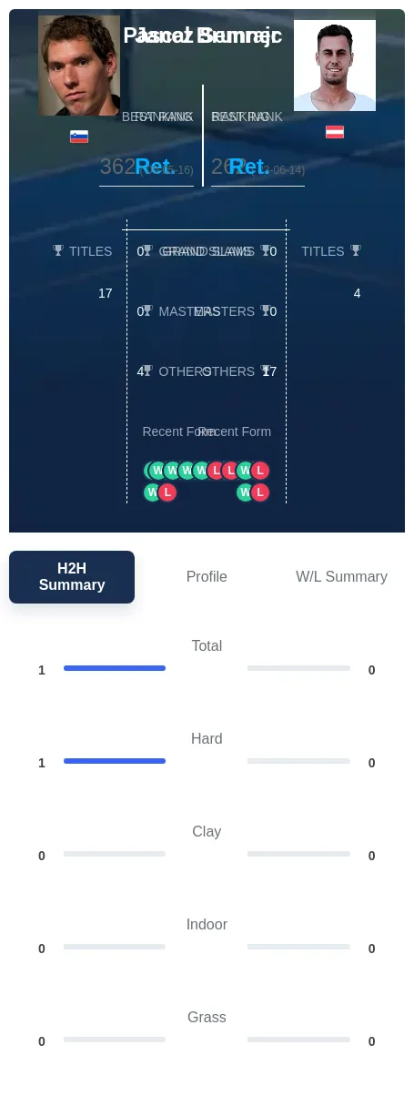 Semrajc Brunner H2h Summary Stats