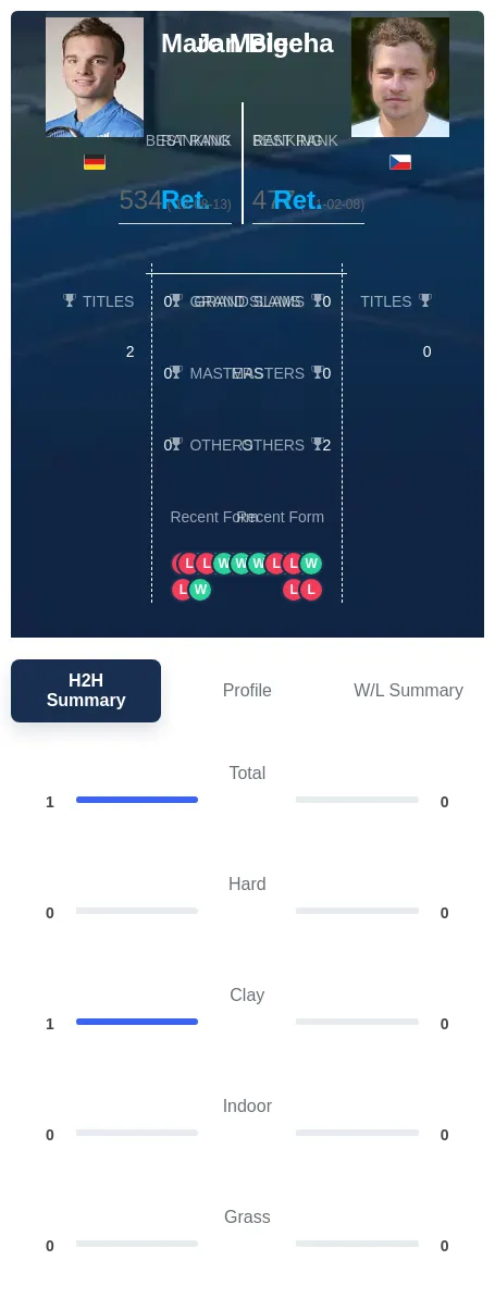 Meigel Blecha H2h Summary Stats