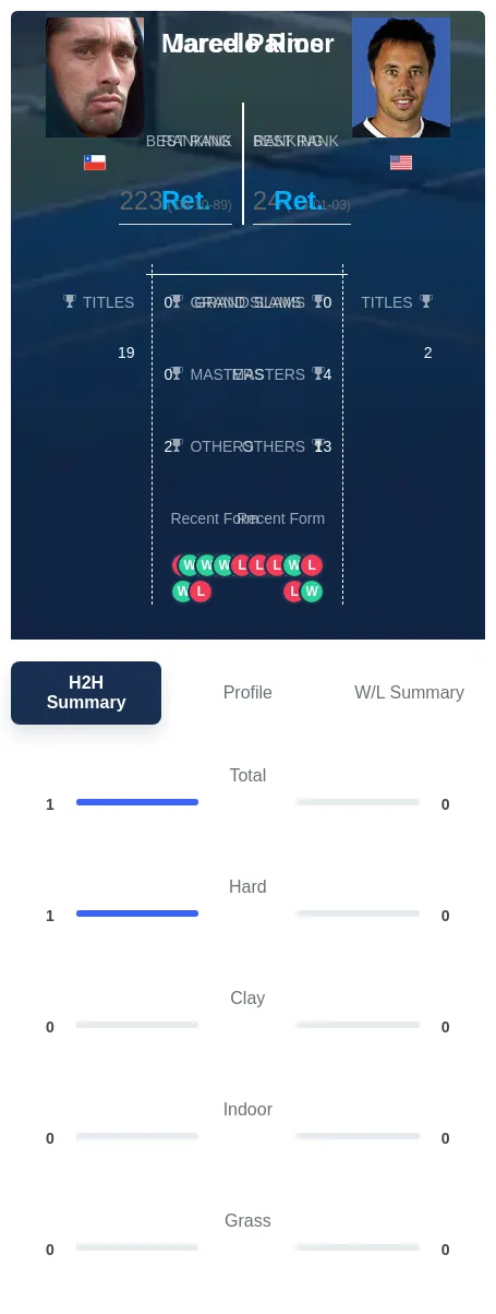 Rios Palmer H2h Summary Stats