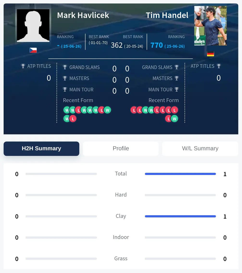 Havlicek Handel H2h Summary Stats
