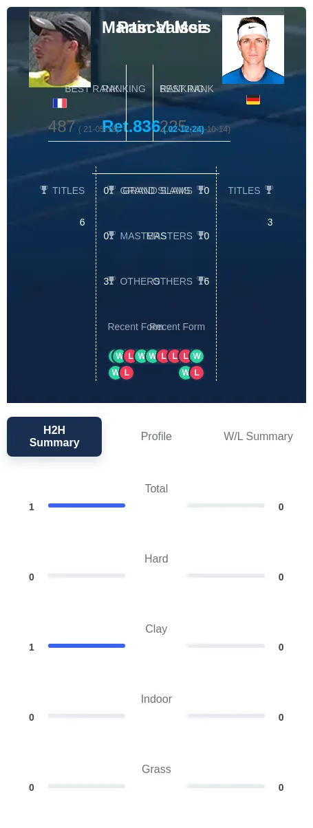 Vaisse Meis H2h Summary Stats