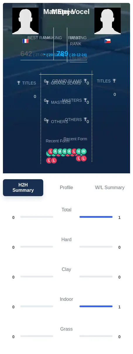 Epee Vocel H2h Summary Stats