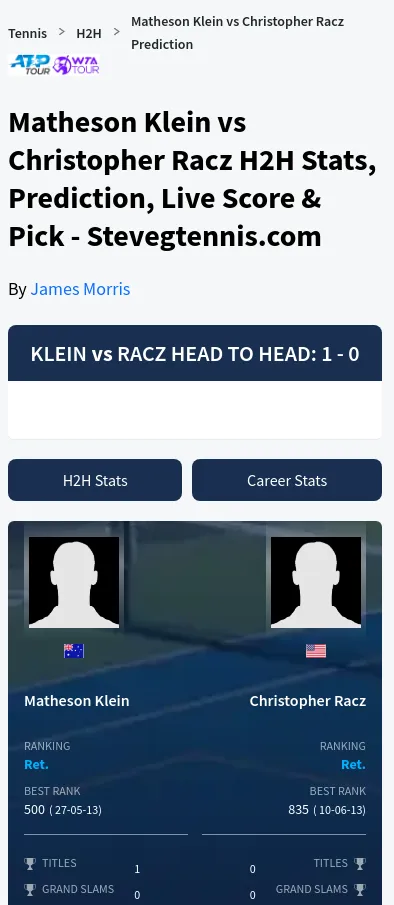 Klein Racz H2h Summary Stats