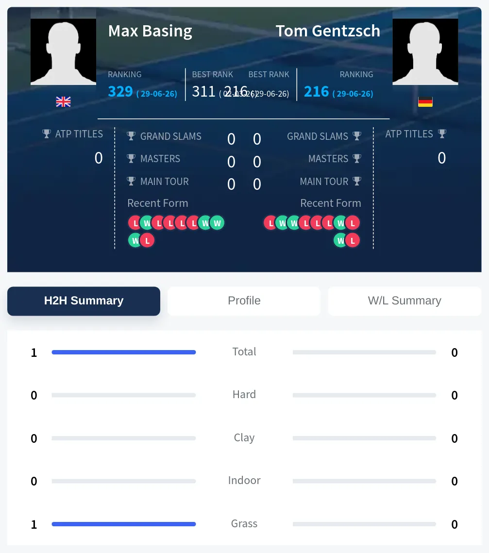 Basing Gentzsch H2h Summary Stats