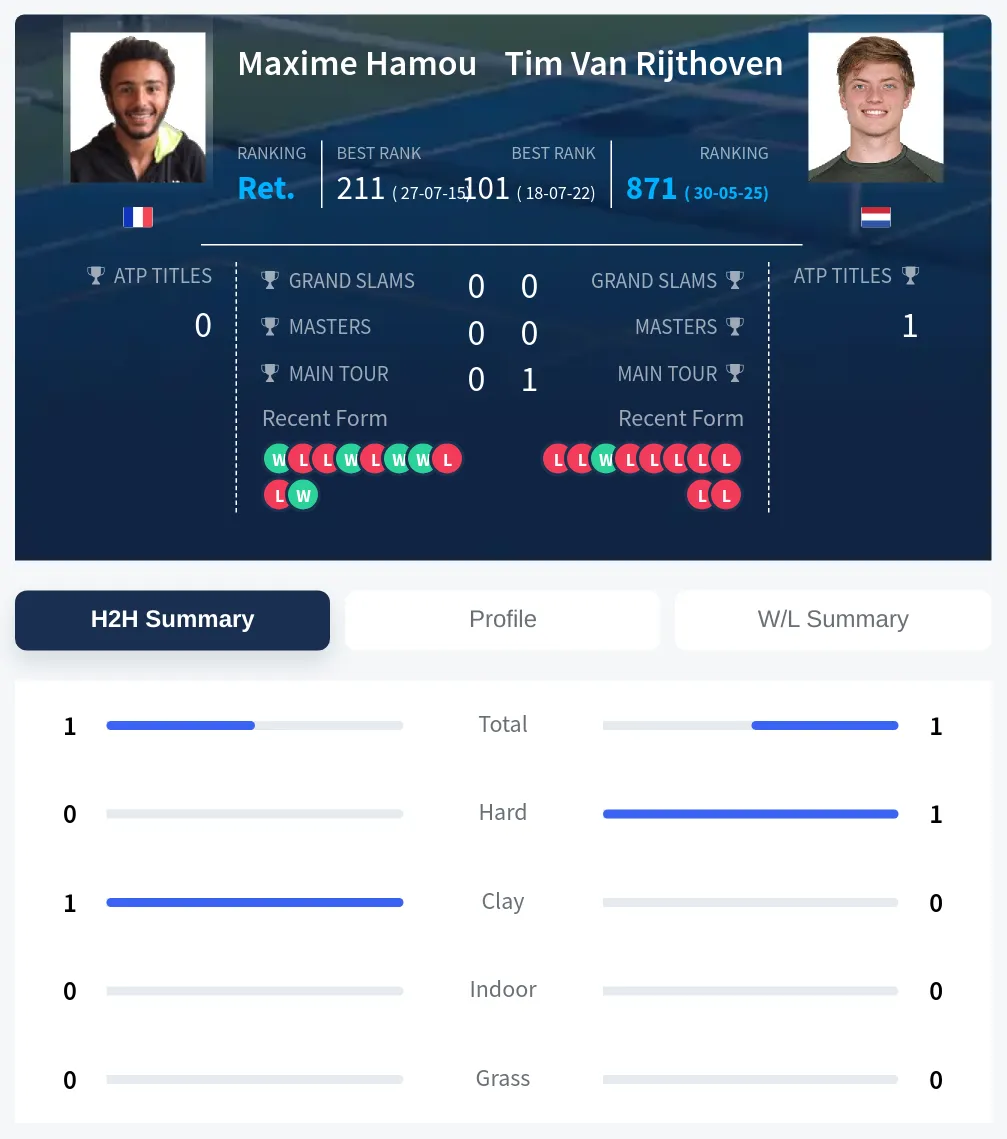 Hamou Rijthoven H2h Summary Stats