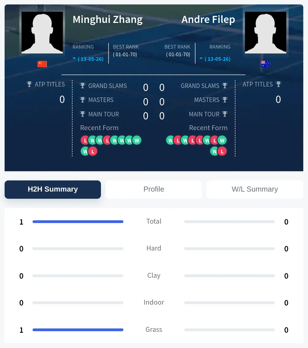 Zhang Filep H2h Summary Stats