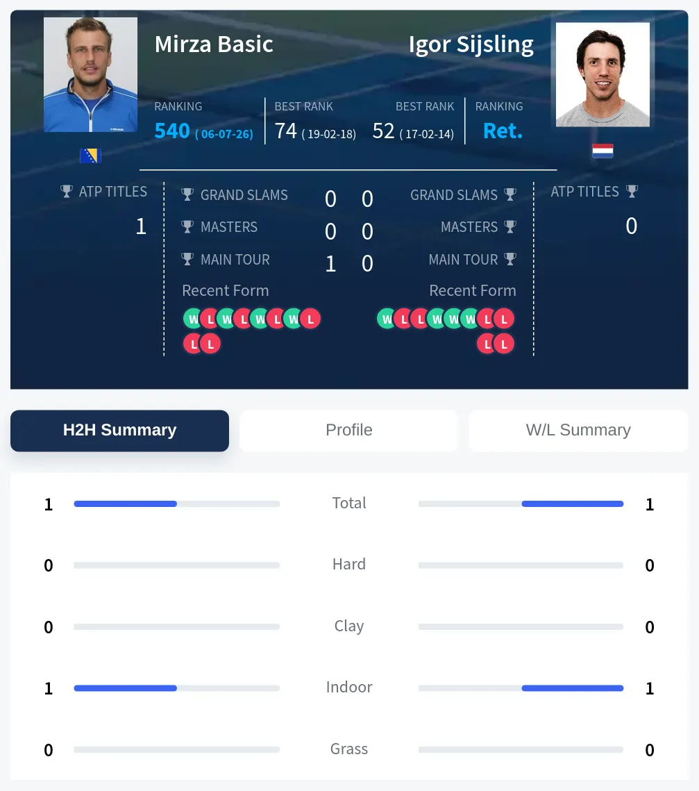 Basic Sijsling H2h Summary Stats