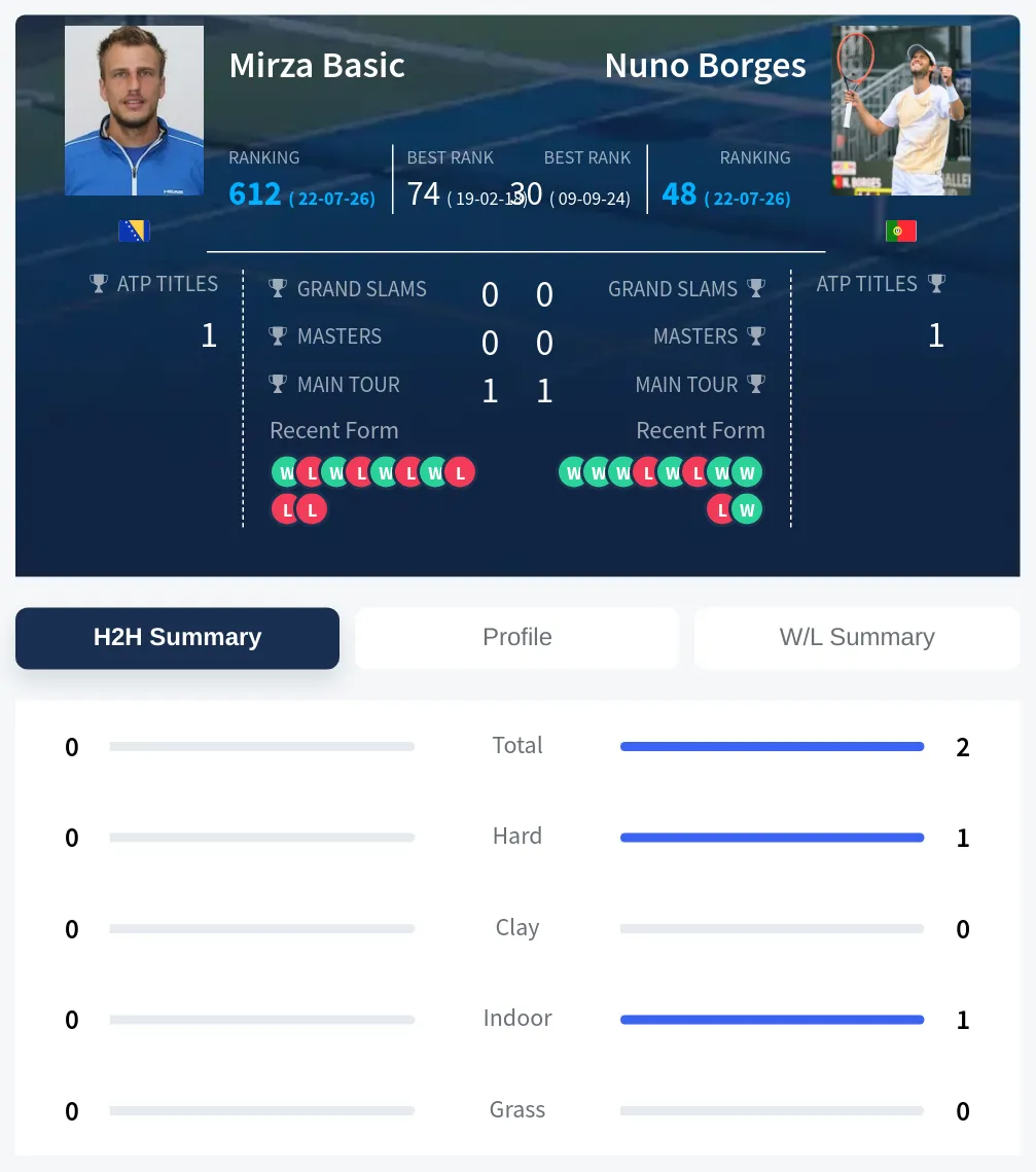 Basic Borges H2h Summary Stats