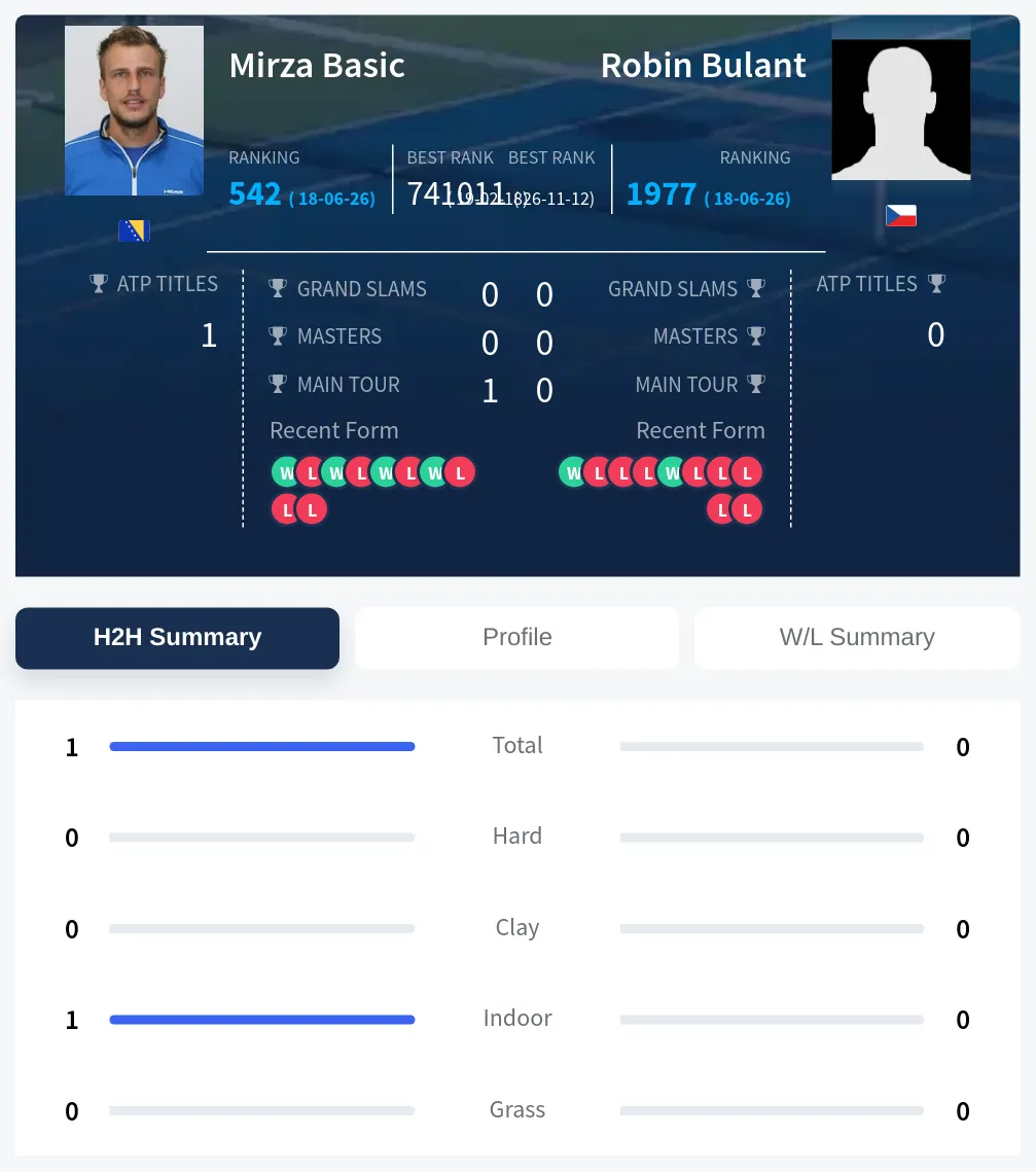 Bulant Basic H2h Summary Stats