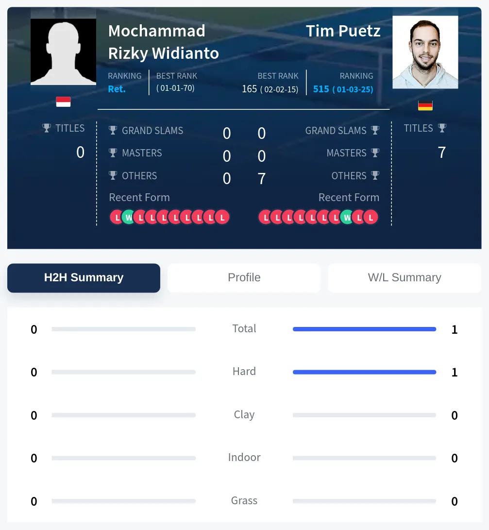 Puetz Widianto H2h Summary Stats