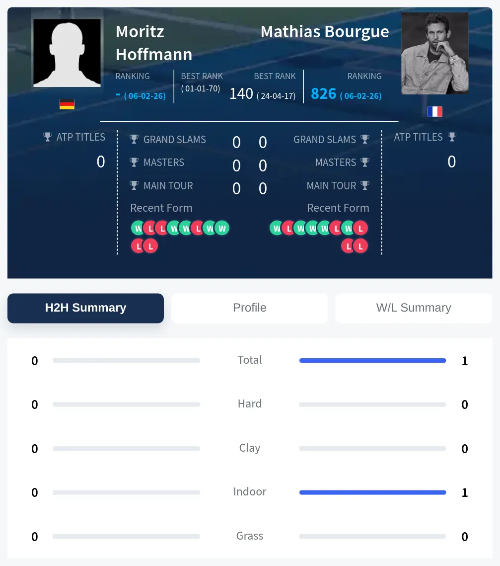 Hoffmann Bourgue H2h Summary Stats