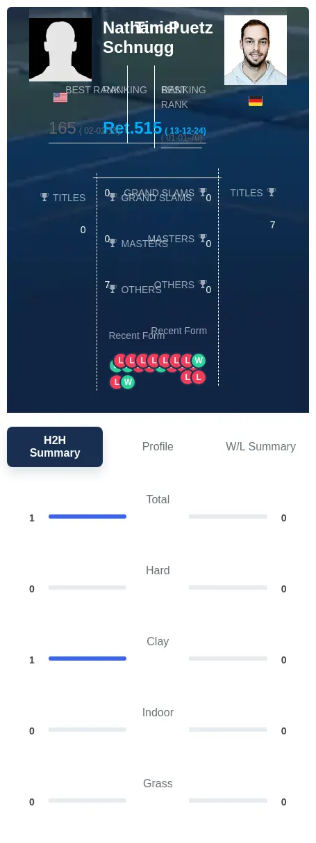 Schnugg Puetz H2h Summary Stats