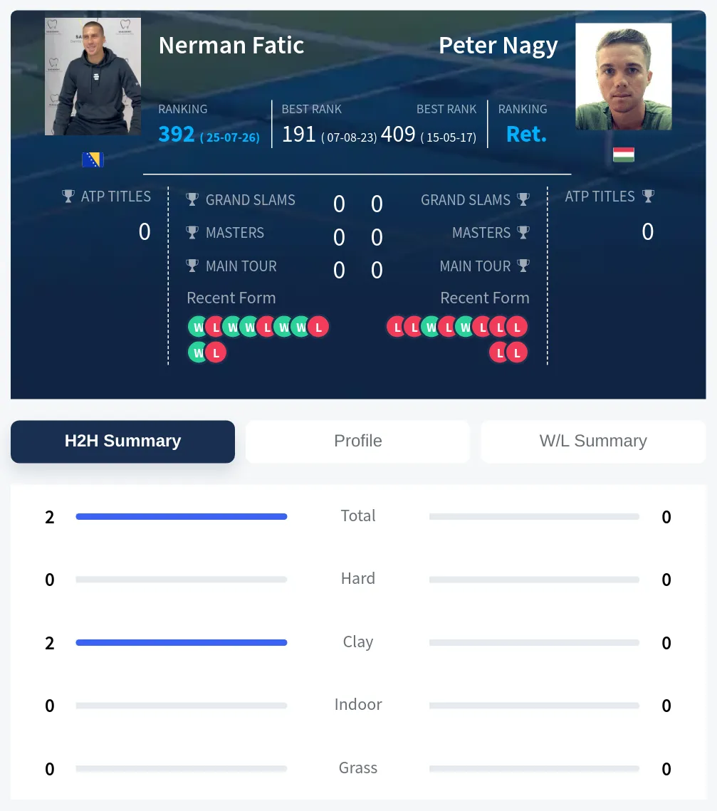 Fatic Nagy H2h Summary Stats