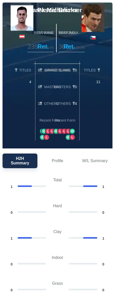 Michalicka Brunner H2h Summary Stats