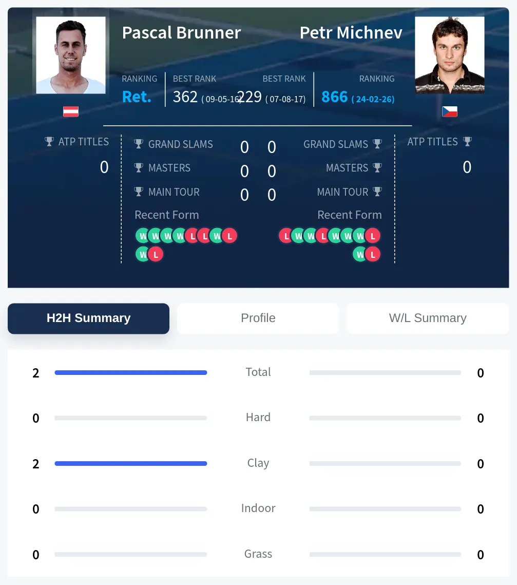 Brunner Michnev H2h Summary Stats