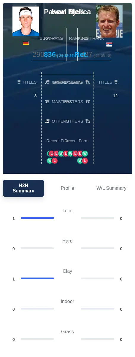 Meis Bjelica H2h Summary Stats