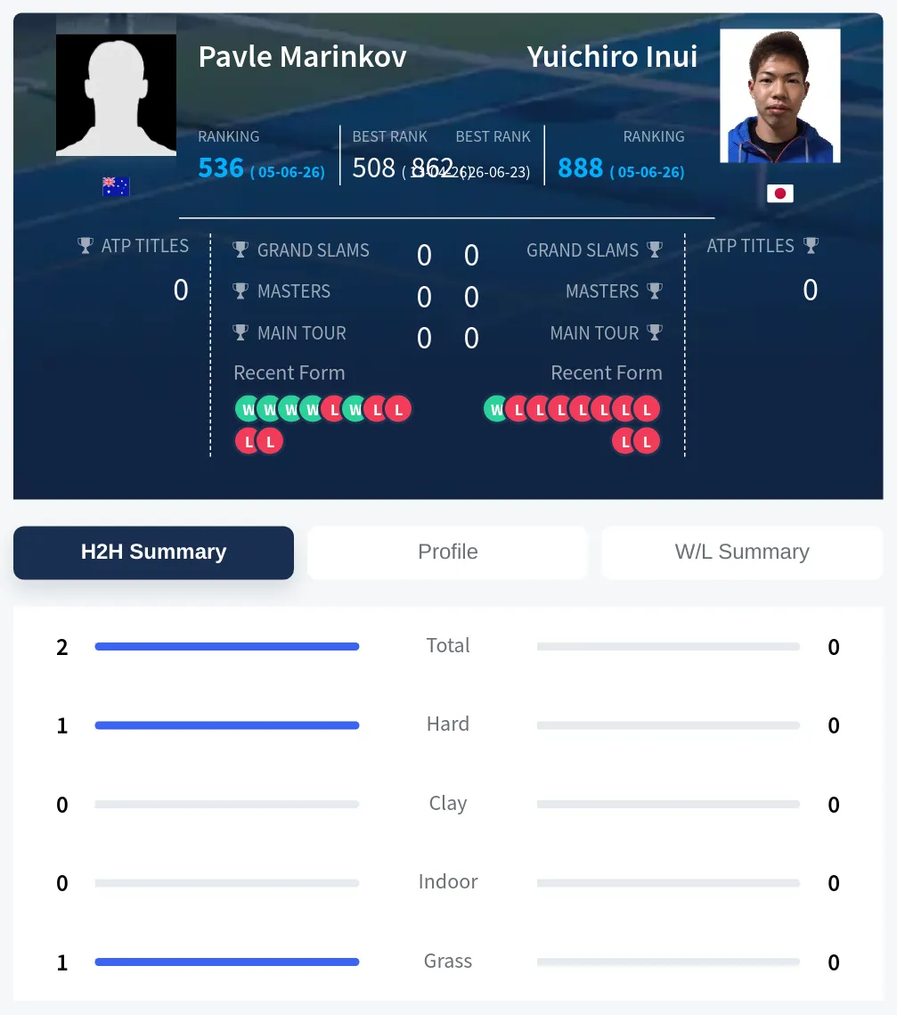 Marinkov Inui H2h Summary Stats