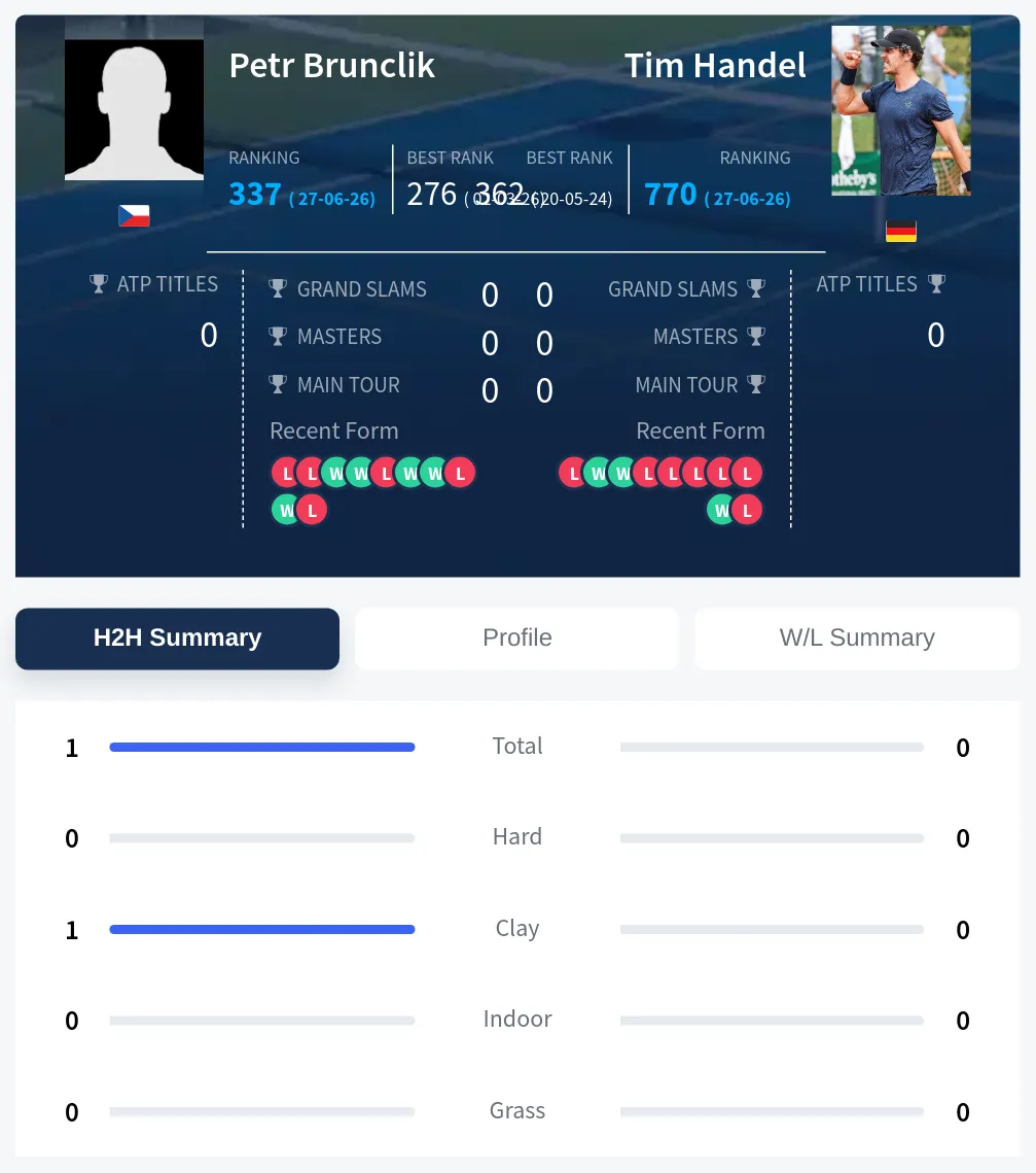 Brunclik Handel H2h Summary Stats