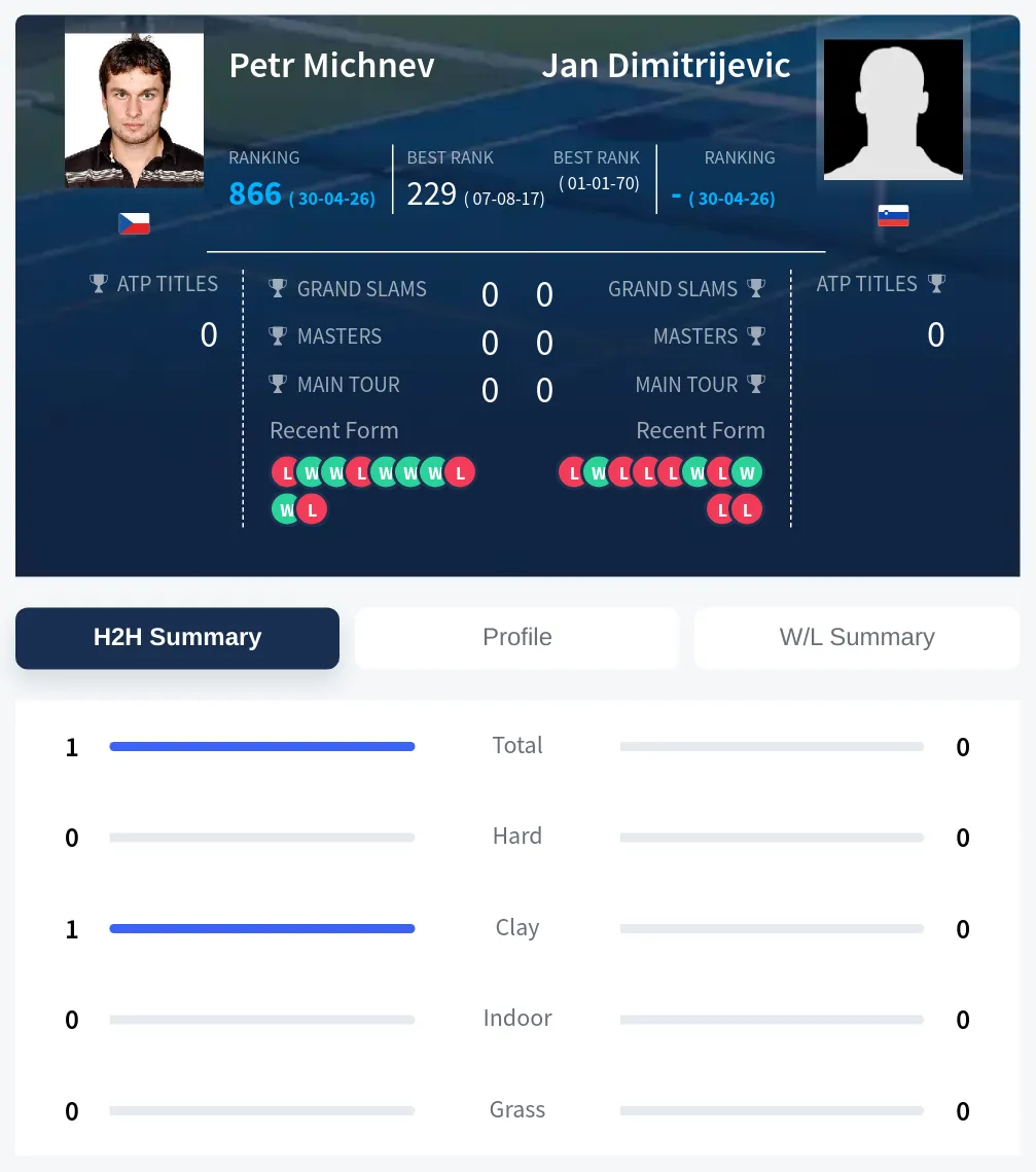 Michnev Dimitrijevic H2h Summary Stats