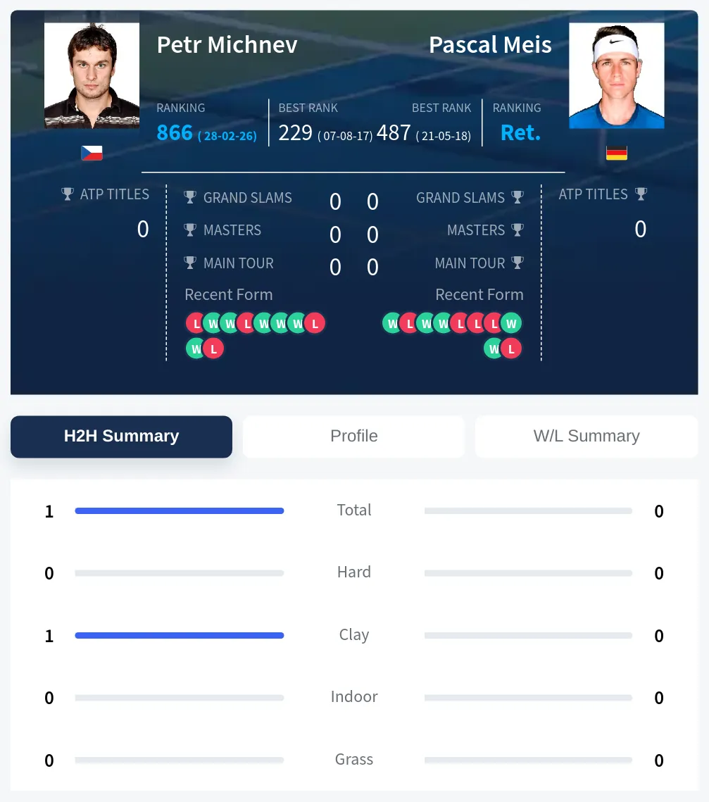 Michnev Meis H2h Summary Stats