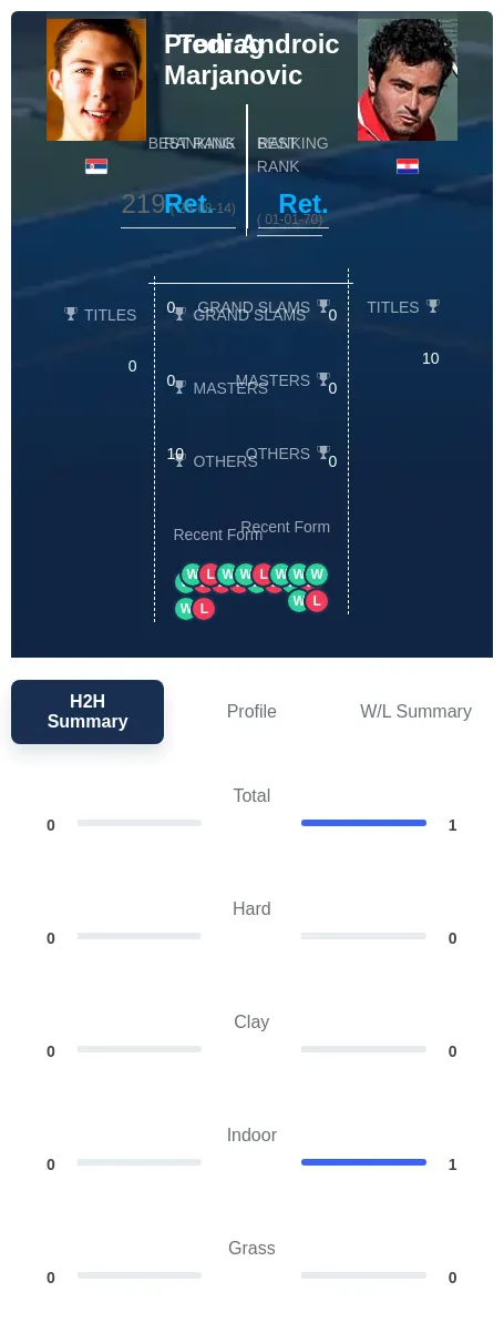 Marjanovic Androic H2h Summary Stats