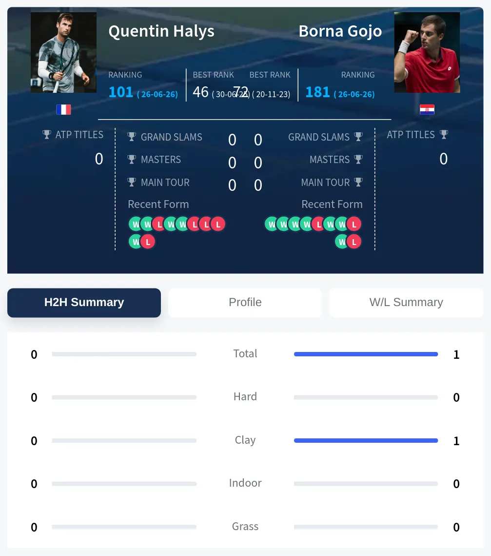 Halys Gojo H2h Summary Stats
